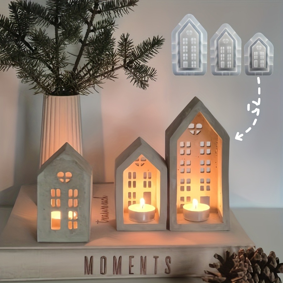 Candle Holder Supplies - قالب راتنج DIY بتصميم قلب مجوف