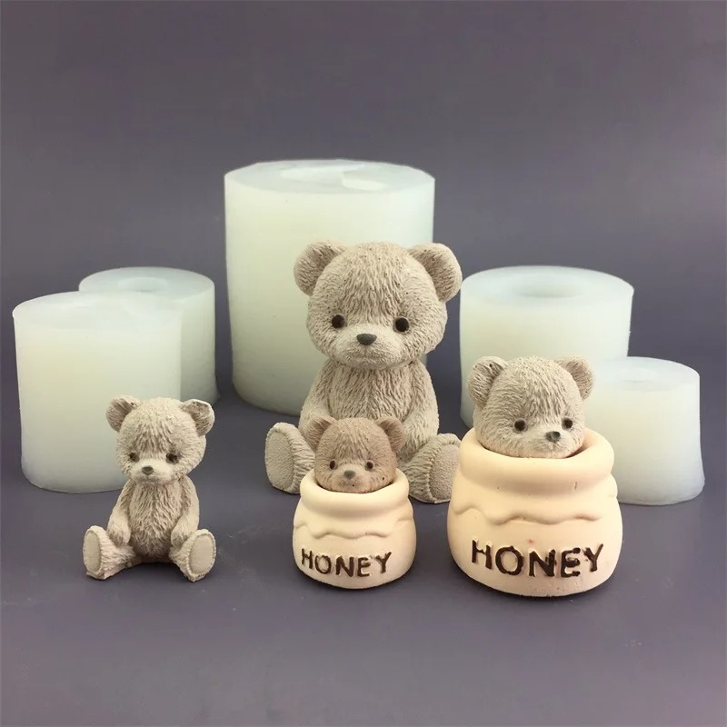 قالب سيليكون على شكل دب لطيف ل - مراجعة Candle Supplies Jars وسعره